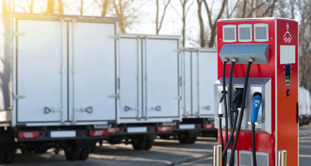Trucks and EV charger